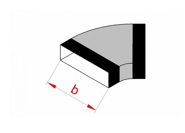 Flachkanal Bogen waagerecht Stahl verzinkt 45° Flachkanalbogen 45° b=220mm 
